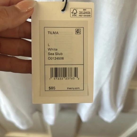 Theory White Short Sleeve Tee - Picture 6 of 6